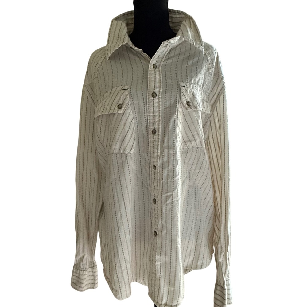 Vintage Calvin Klein Jeans Striped Snap Button Shirt cowboy Men's XL Y2K 2000s